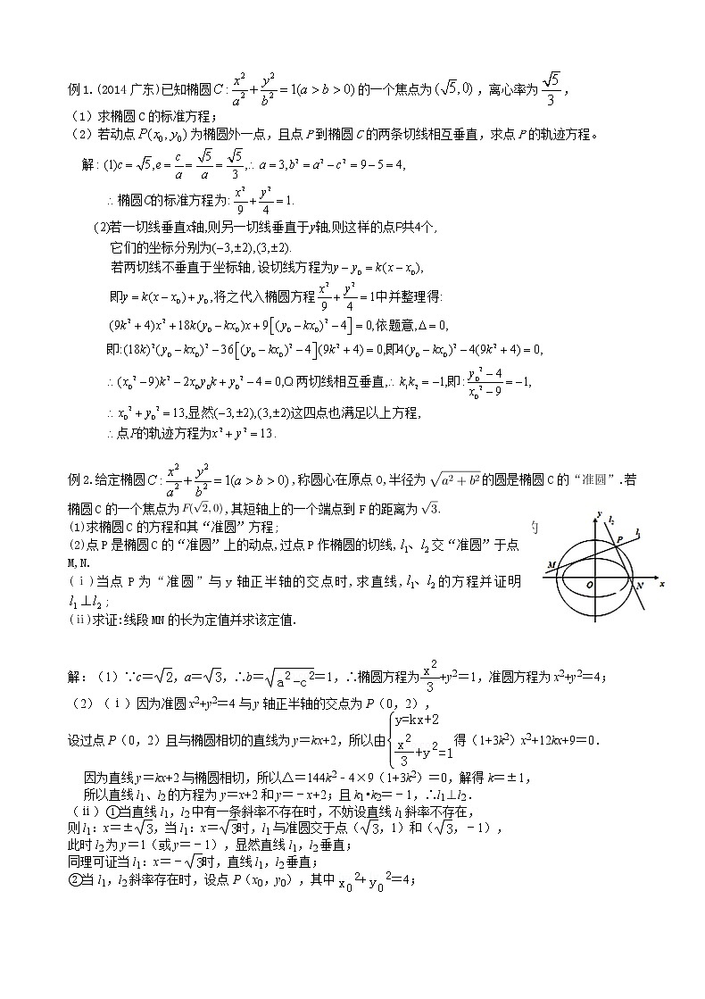 高考数学二轮复习圆锥曲线专题——蒙日圆02