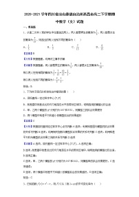 2020-2021学年四川省凉山彝族自治州西昌市高二下学期期中数学（文）试题（解析版）