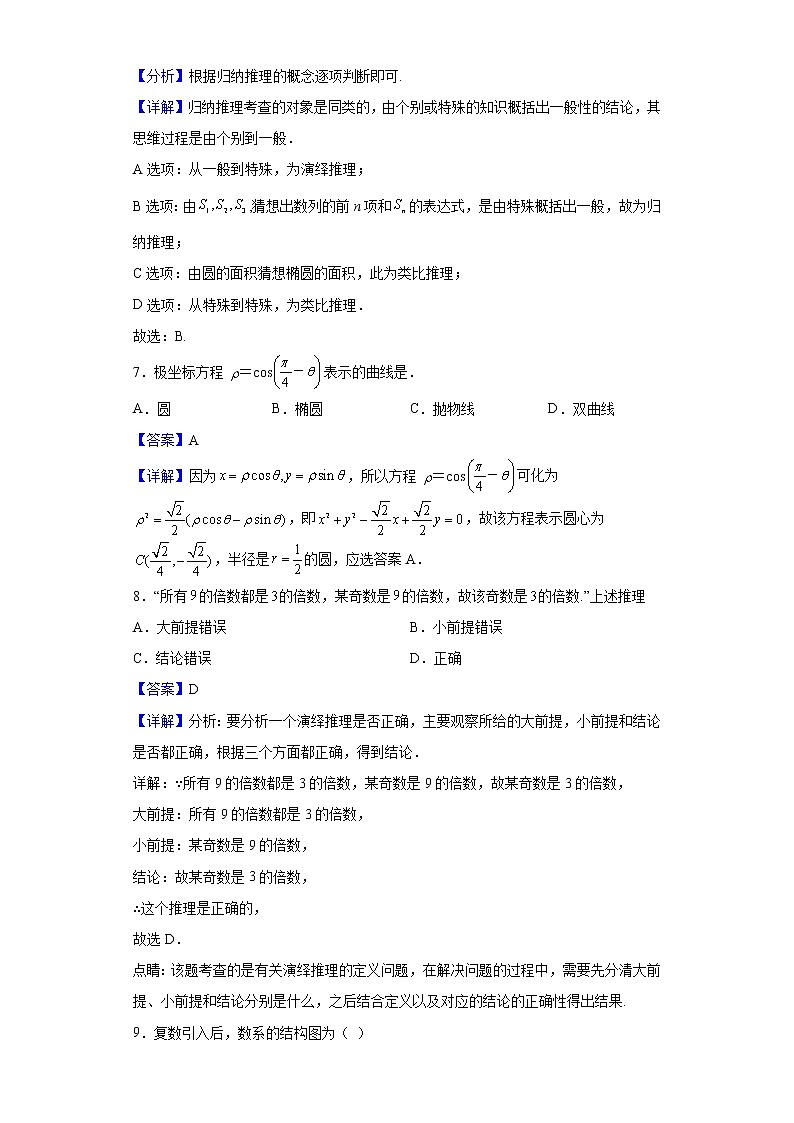 2021-2022学年陕西省西北农林技大学附属中学高二下学期期中数学（文）试题（解析版）03