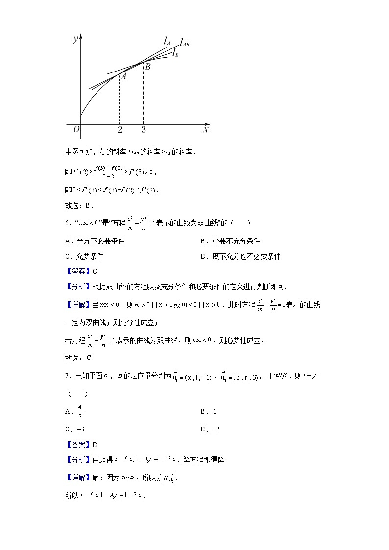 2021-2022学年河南省濮阳市第一高级中学高二下学期第一次质量检测数学（理）试题（解析版）03