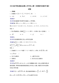 2022届宁夏石嘴山市第三中学高三第一次模拟考试数学（理）试题含解析