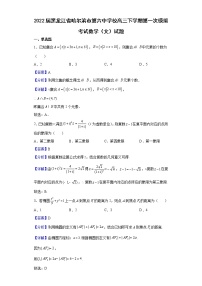 2022届黑龙江省哈尔滨市第六中学校高三下学期第一次模拟考试数学（文）试题含解析