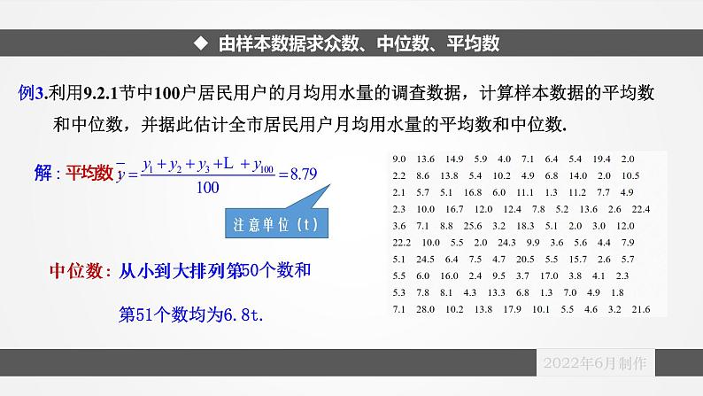 人教A版 (2019) 必修 第二册9.2.3   总体集中趋势的估计课件05