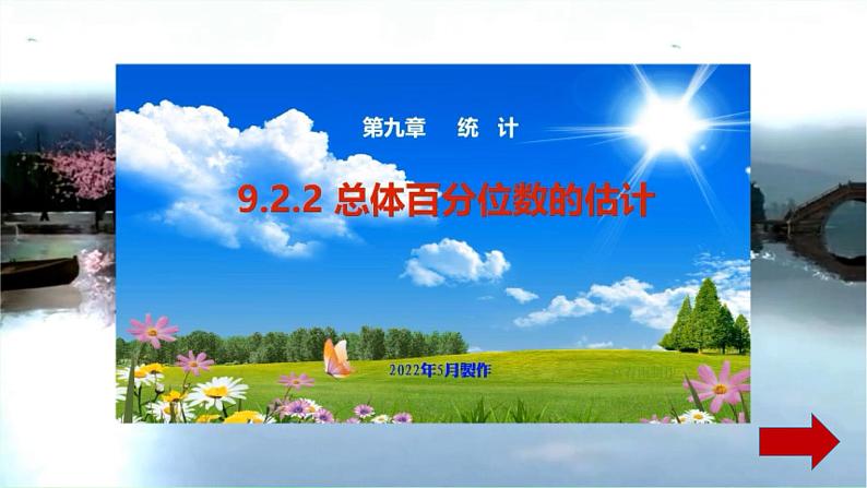 人教A版 (2019) 必修 第二册9.2.2 总体百分位数的估计课件第1页
