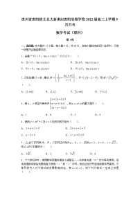 2022贵阳修文北大新世纪贵阳实验学校高三上学期9月月考数学（理）试题含答案