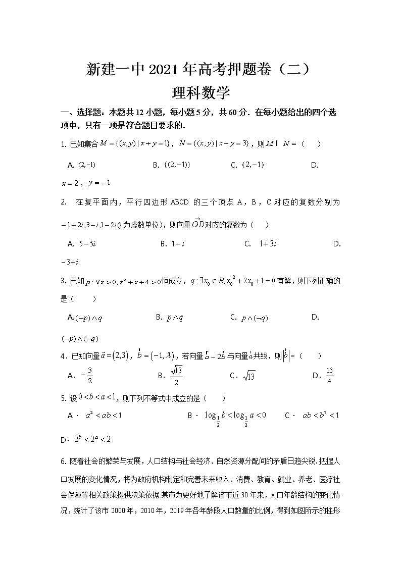 2021南昌新建区一中高三高考押题卷（二）数学（理）试卷含答案第1页