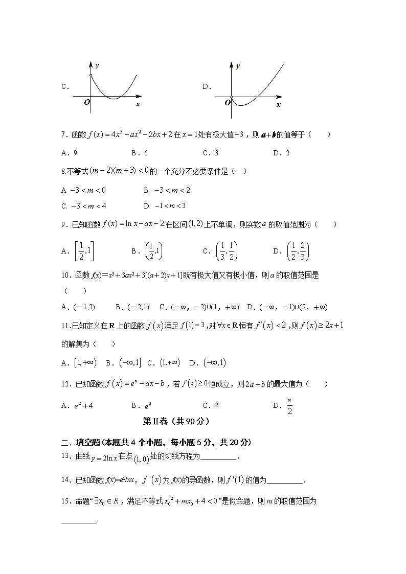 2021四川省江油中学高二下学期4月月考数学（文）试题含答案第2页
