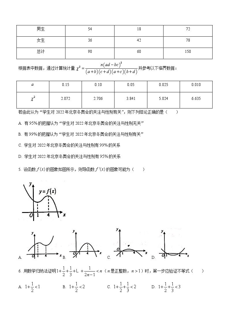 2021葫芦岛普通高中高二下学期期末数学试题含答案第2页