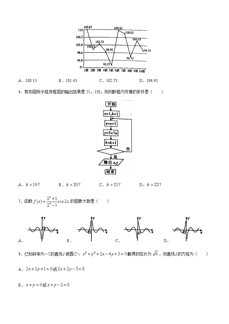 2021河池高二下学期期末数学（文）试卷含答案第2页