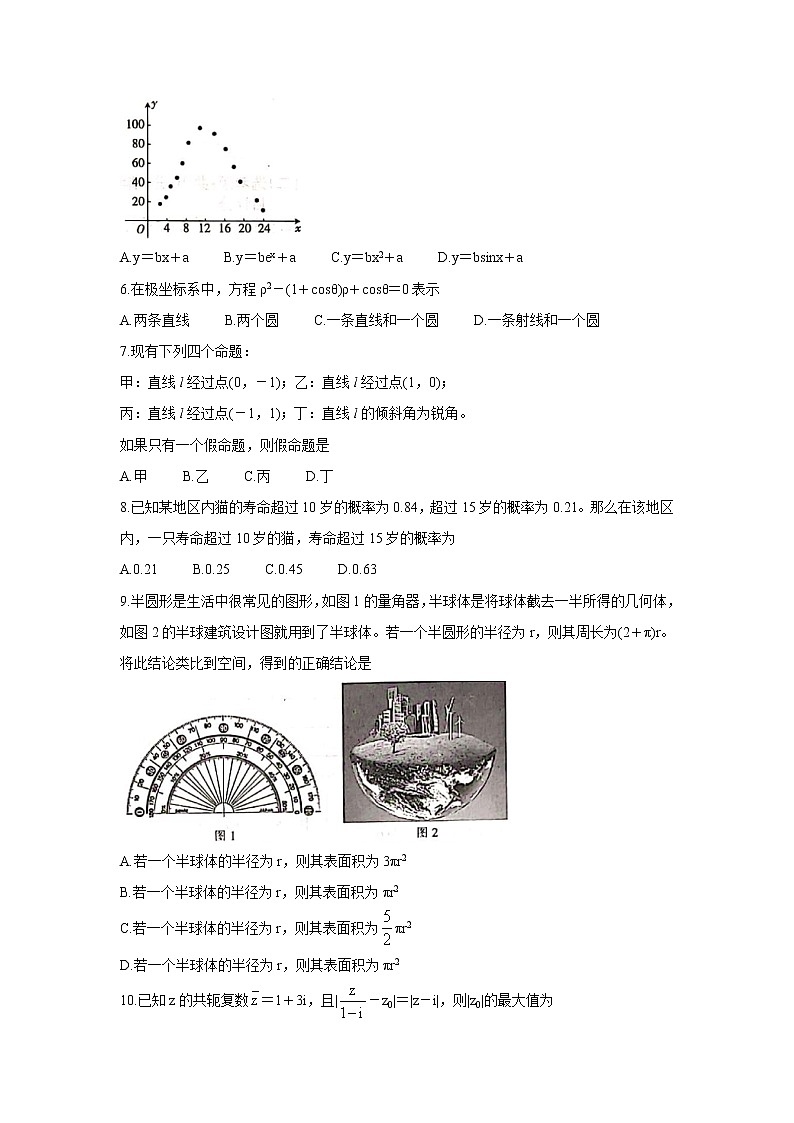 2021南阳春期高二下学期A类重点高中六校联考数学（文）含答案第2页