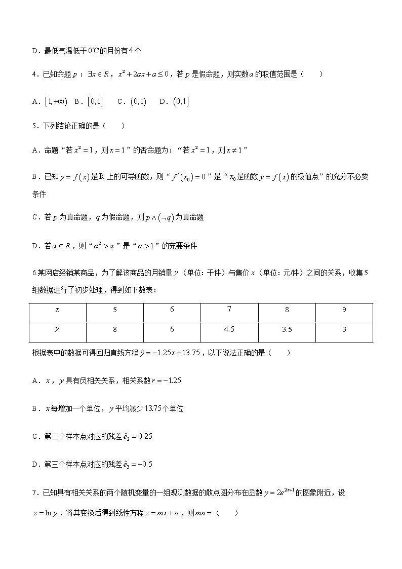 2021省哈尔滨九中高二下学期6月月考数学（理）试题含答案第2页