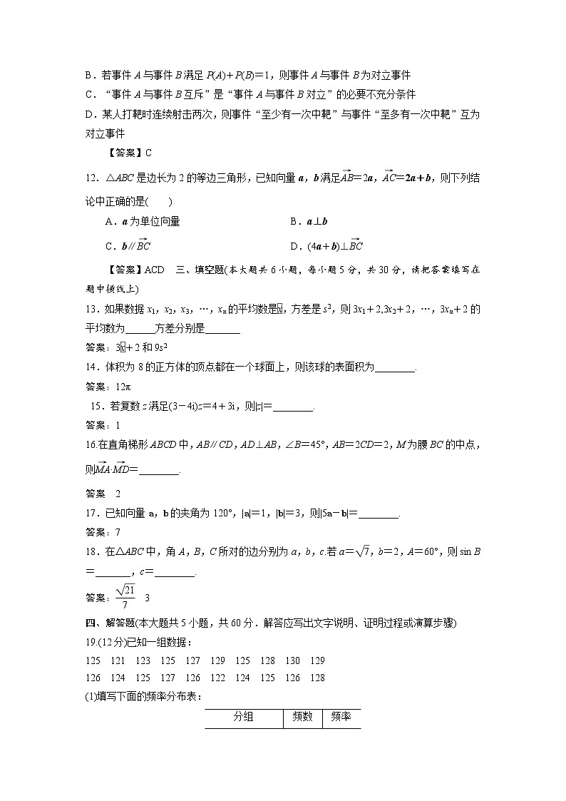 2021第五十五中学高一下学期期末考试数学试题含答案第3页