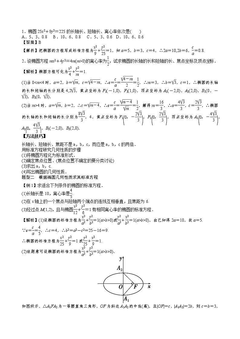 专题02 椭圆的简单几何性质练习-2021-2022学年高二数学重难点手册03