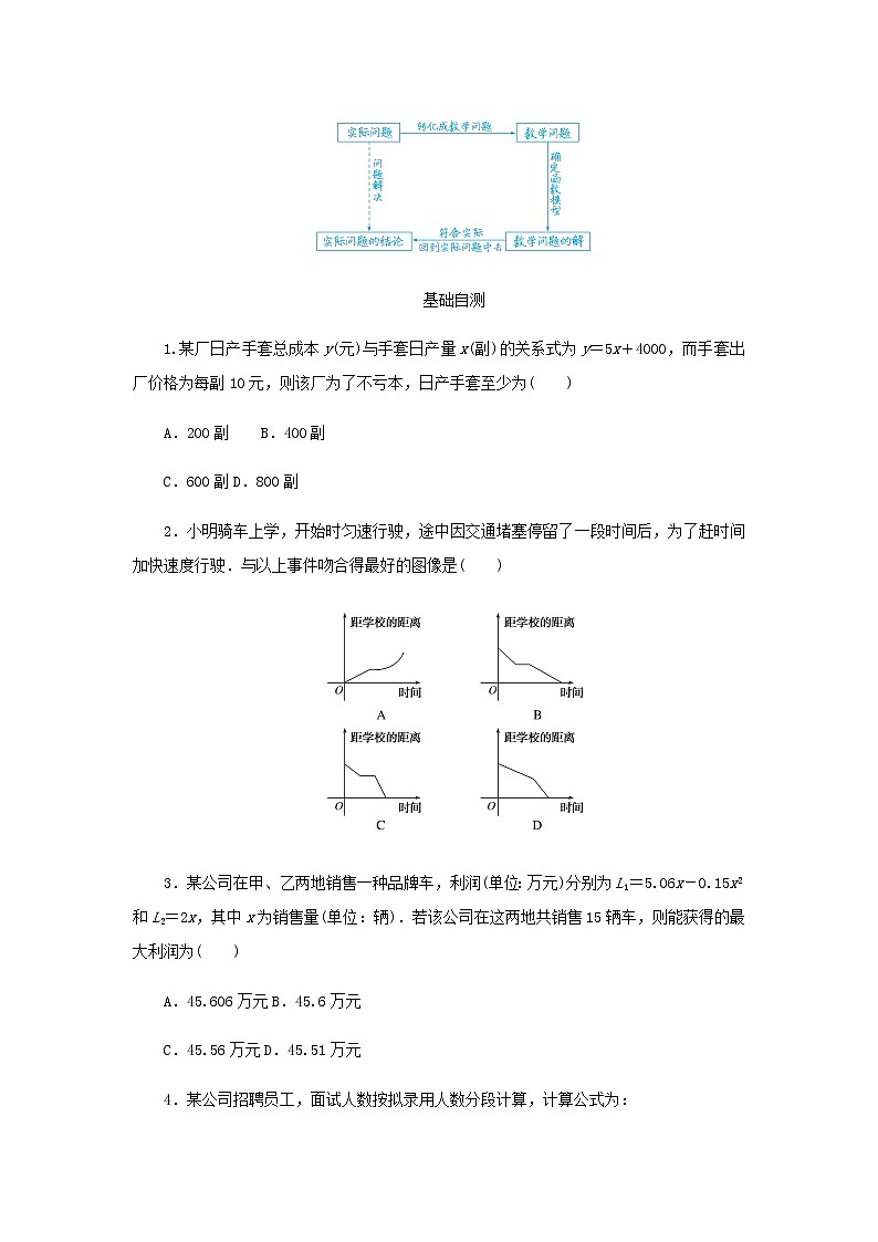 新人教B版高中数学必修第一册第三章函数3函数的应用一学案02