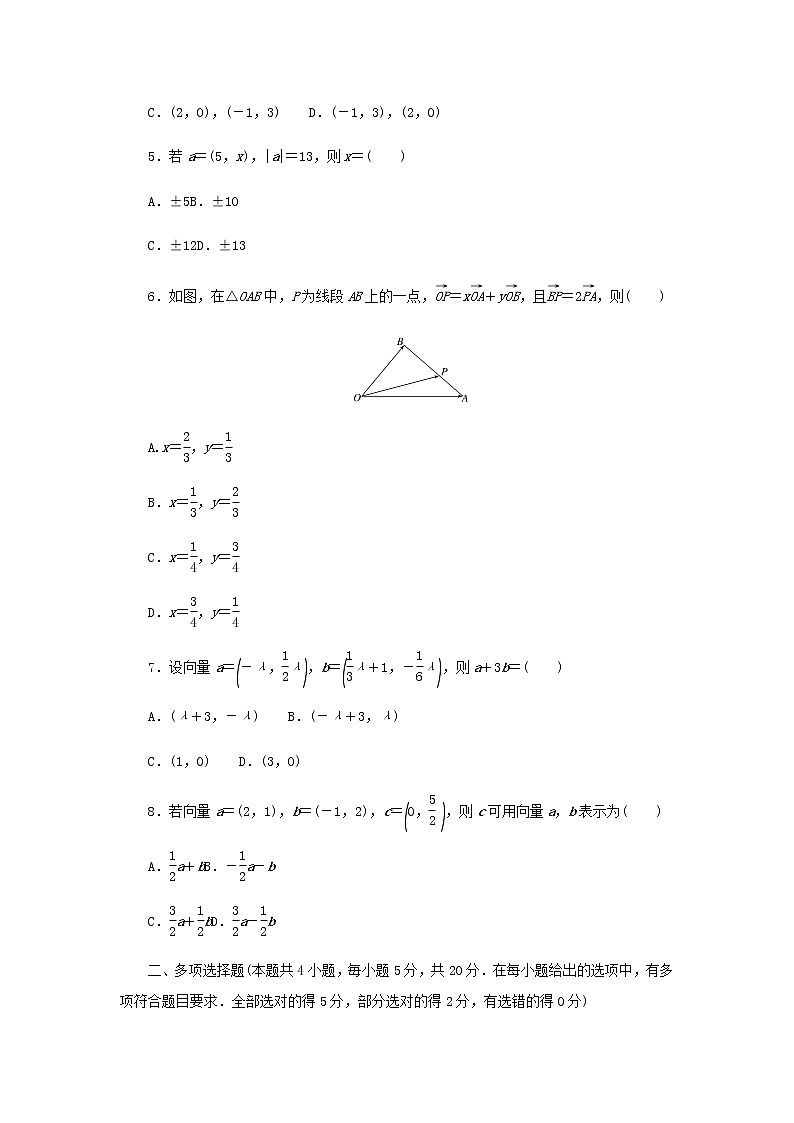 新人教B版高中数学必修第二册第六章平面向量初步章末检测含解析02