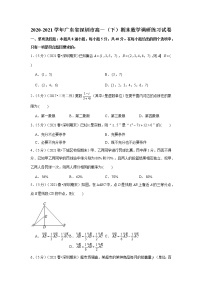 2020-2021学年广东省深圳市高一（下）期末数学调研练习试卷