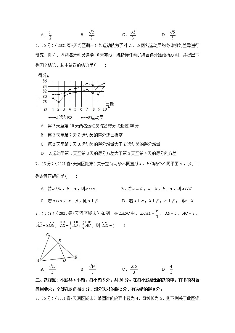 2020-2021学年广东省广州市天河区高一（下）期末数学试卷第2页