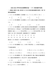 2020-2021学年河北省邯郸市高一（下）期末数学试卷