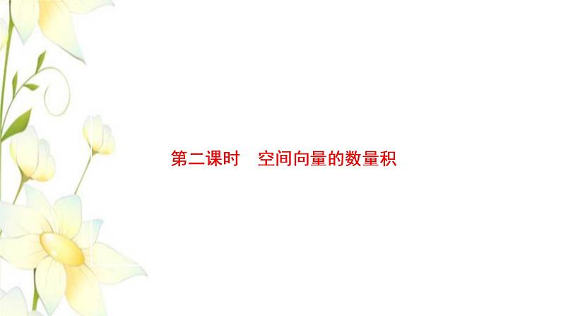 新人教B版高中数学选择性必修第一册第一章空间向量与立体几何1.1第二课时空间向量的数量积课件01