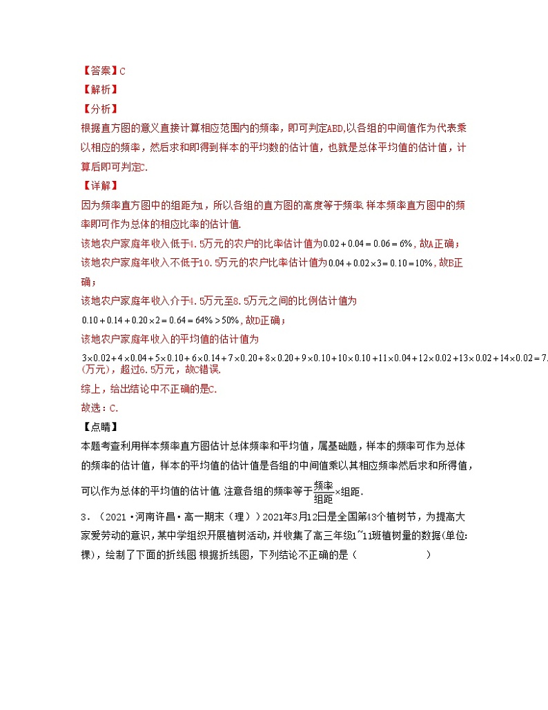 第9章统计（典型30题专练）-2021-2022学年高一数学考试满分全攻略（人教A版2019必修第二册）（解析版）02