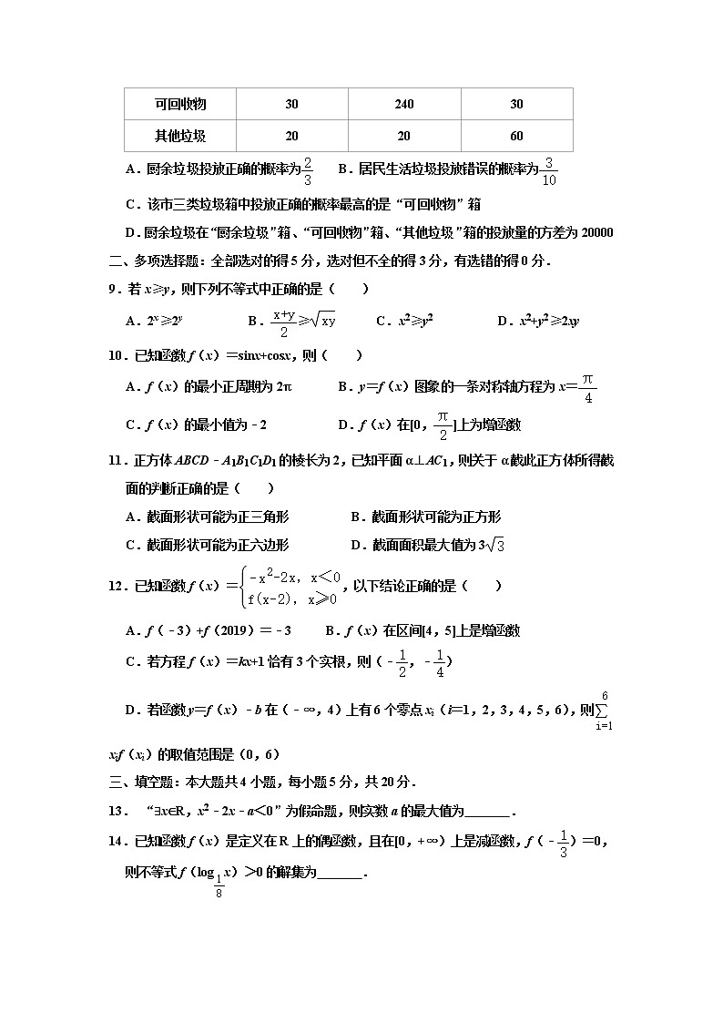 2021-2022潍坊高三数学综合练习题第2页