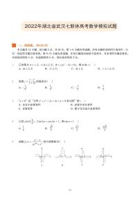 2022武汉七联体高三数学模拟试题PDF版含详解