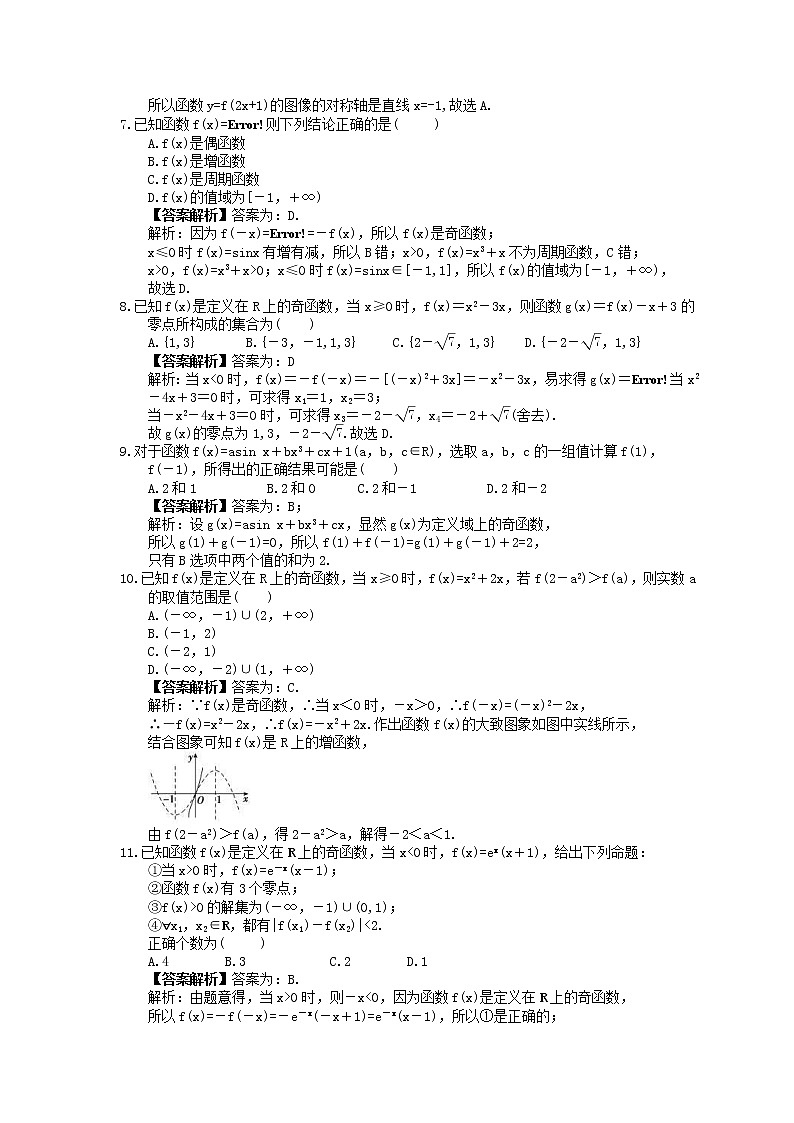 2023年高考数学(理数)一轮复习课时06《函数的奇偶性与周期性》达标练习（教师版）第2页