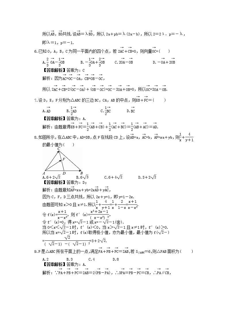 2023年高考数学(理数)一轮复习课时24《平面向量的概念及线性运算》达标练习（教师版）第2页