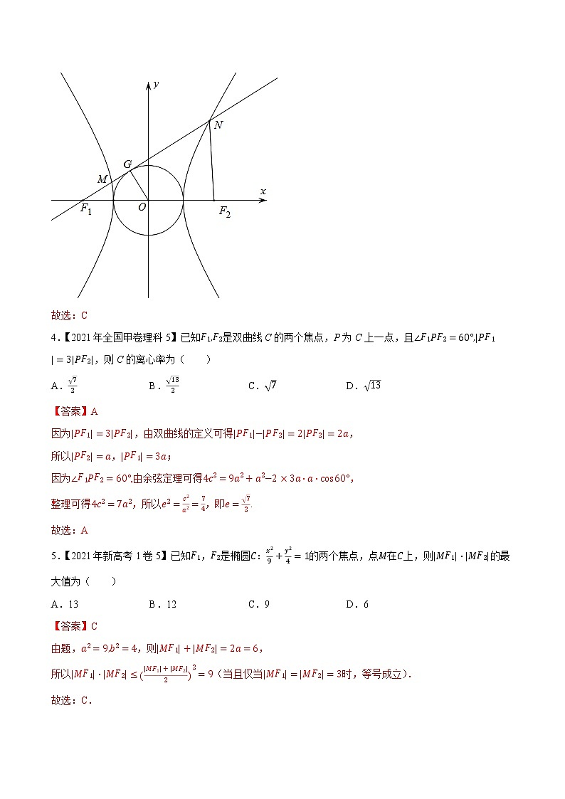 专题13 平面解析几何选择填空题-大数据之十年高考真题（2013-2022）与优质模拟题汇编（新高考卷与全国理科）03