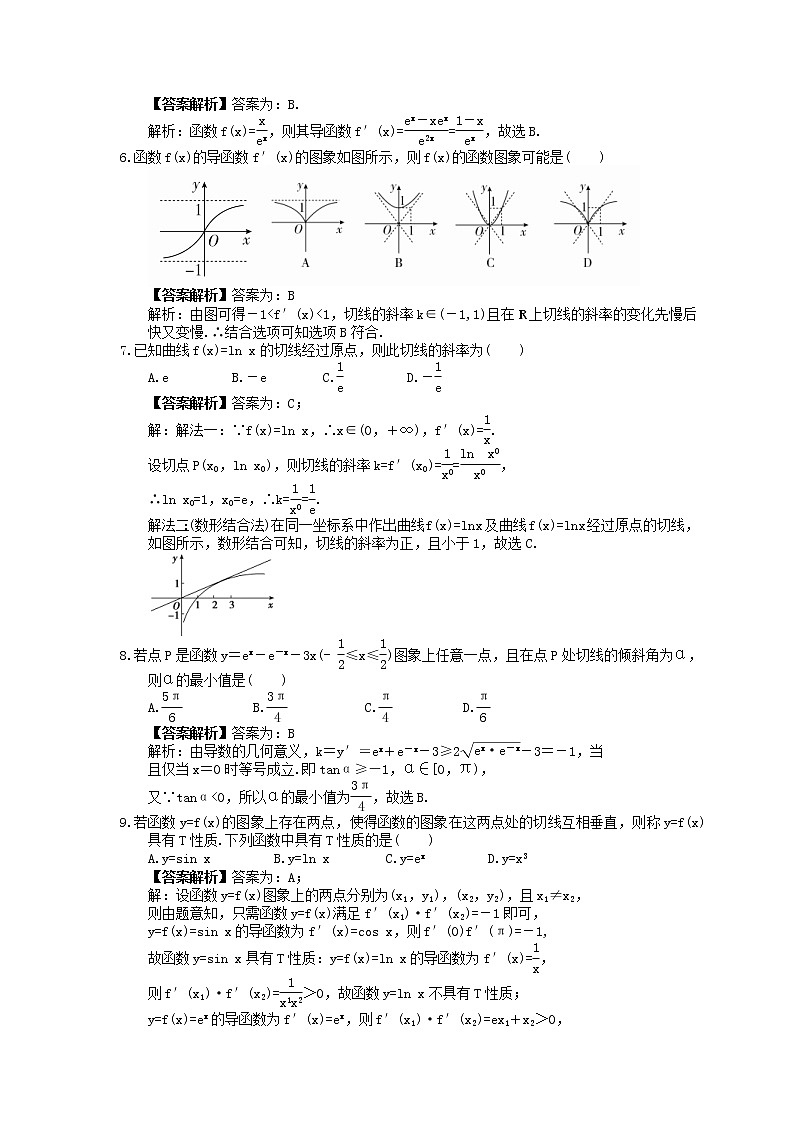 2023年新高考数学一轮复习课时7.1《导数的运算》达标练习（教师版）第2页