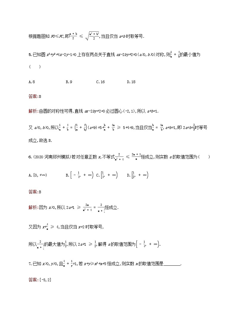广西专用高考数学一轮复习考点规范练35基本不等式及其应用含解析新人教A版理03