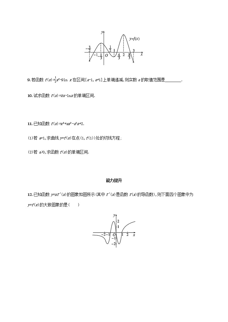 广西专用高考数学一轮复习考点规范练15导数与函数的单调性含解析新人教A版文03