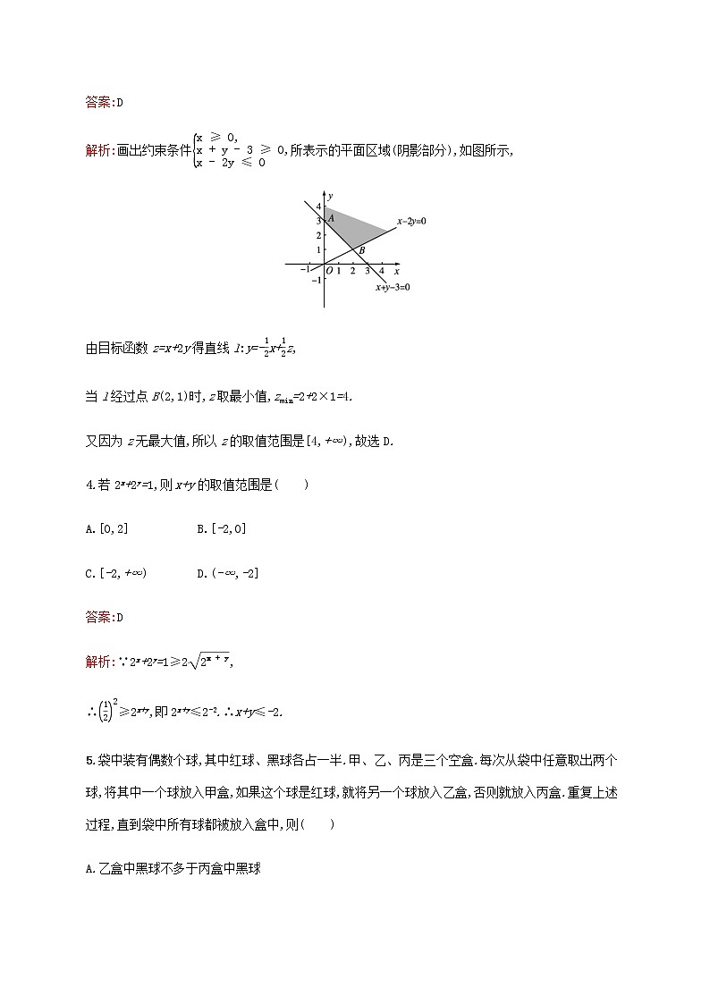广西专用高考数学一轮复习单元质检七不等式推理与证明含解析新人教A版文.第2页