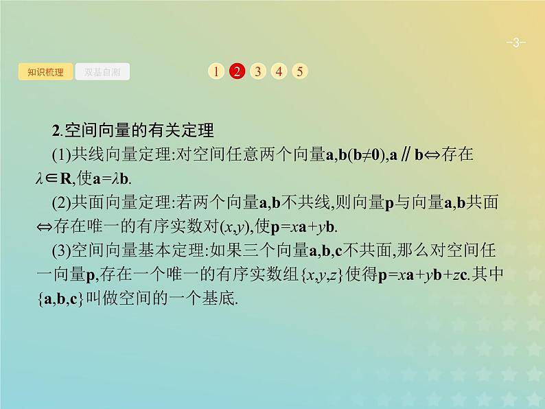 广西专用高考数学一轮复习第八章立体几何6空间向量及其运算课件新人教A版理03