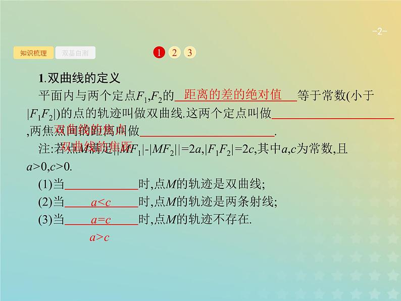 广西专用高考数学一轮复习第九章解析几何6双曲线课件新人教A版理第2页