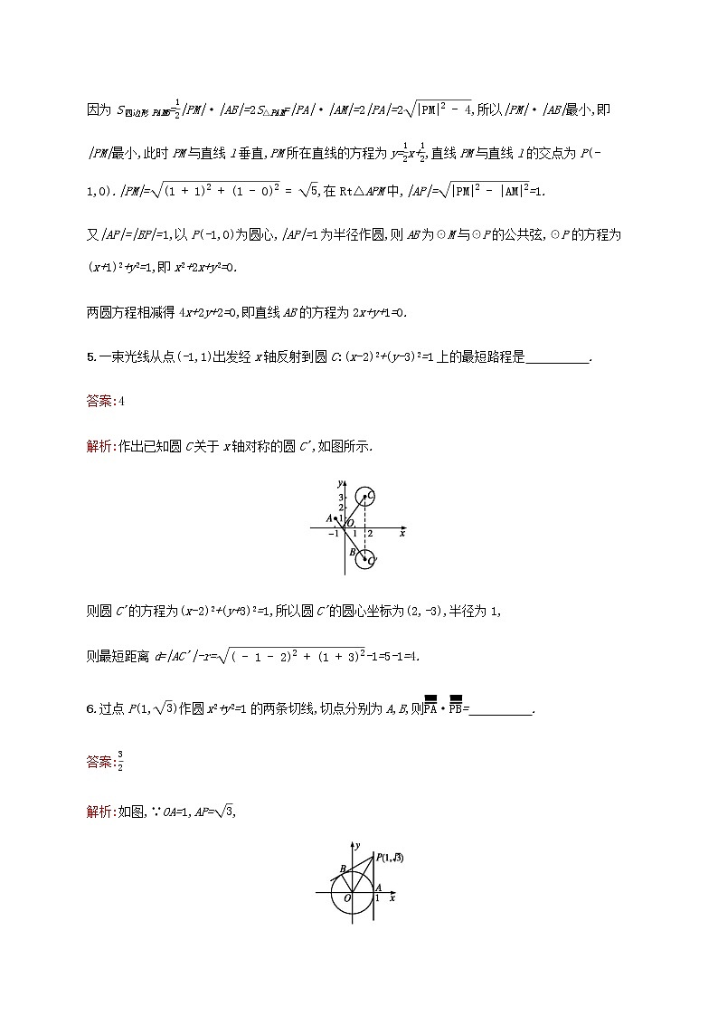 高考数学一轮复习考点规范练48直线与圆圆与圆的位置关系含解析新人教A版理03