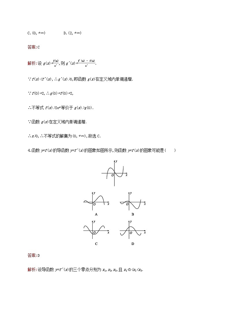高考数学一轮复习考点规范练15导数与函数的单调性极值最值含解析新人教A版文第2页