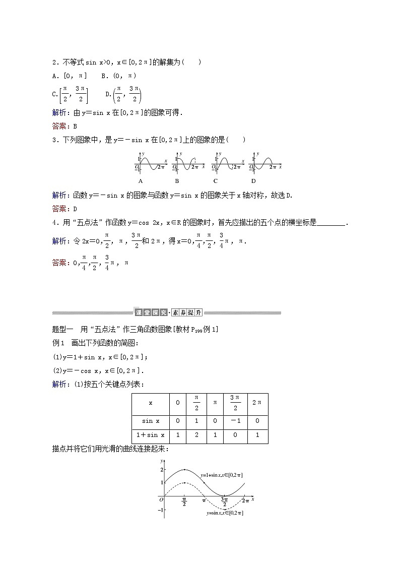 人教A版高中数学必修第一册5.4.1三角函数的图象与性质学案第3页