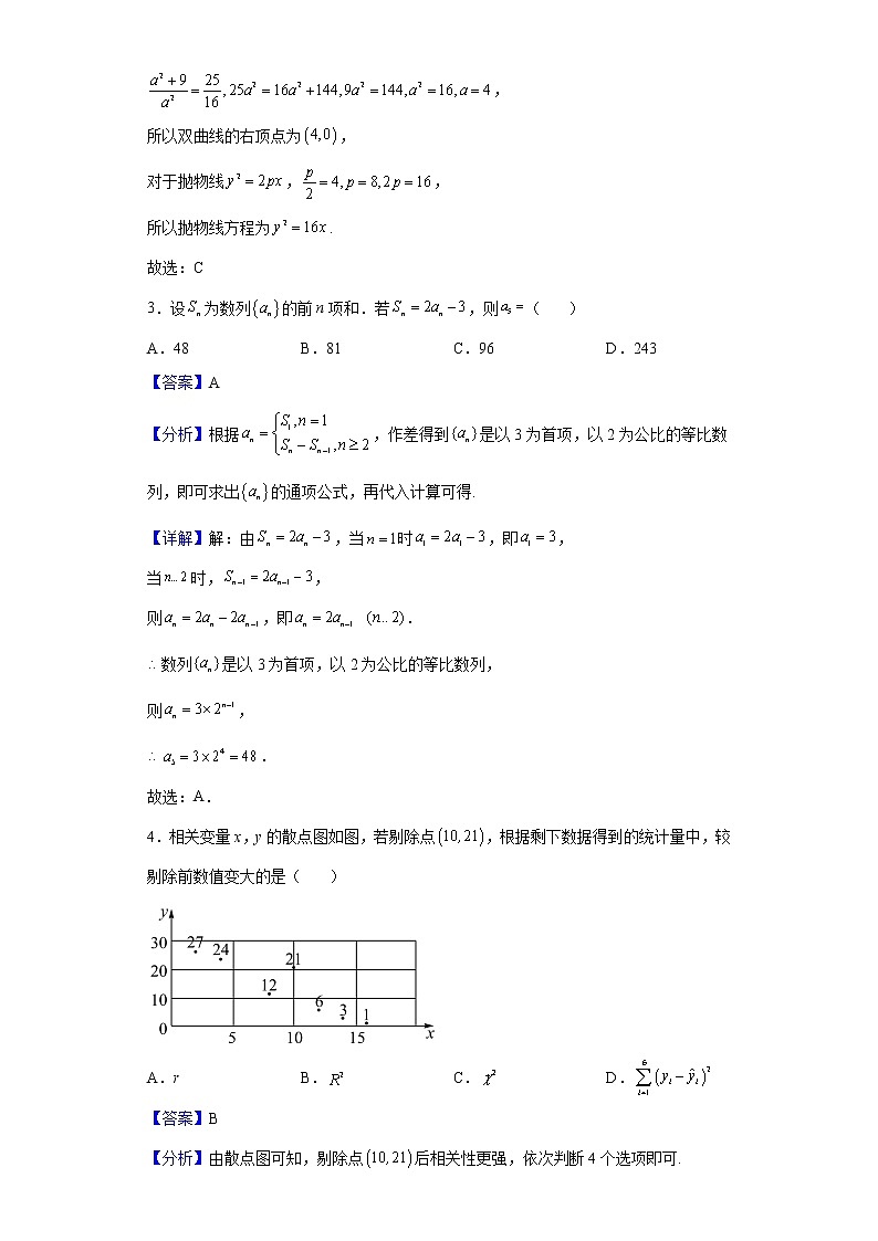 2021-2022学年吉林省长春市第八中学高二下学期5月（月考）线上考试数学试题含解析02