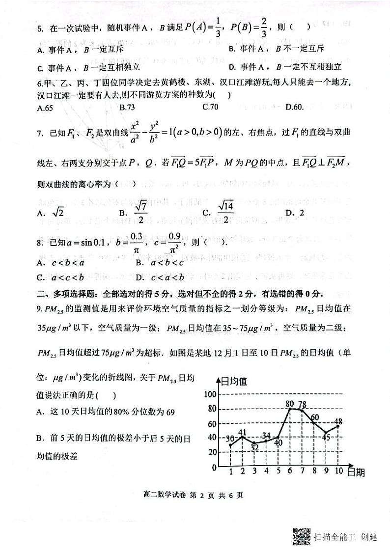 武汉四校高二期末第2页