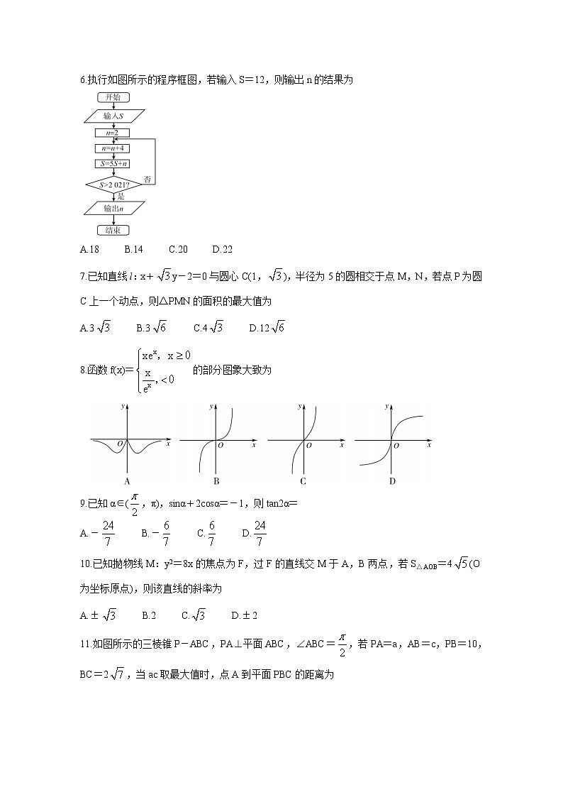 2021“超级全能生”高三全国卷地区5月联考试题（乙卷）数学（文）含解析02