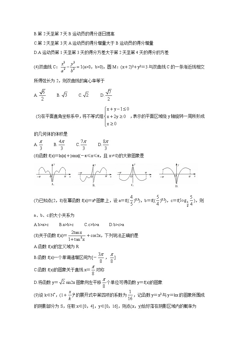 2021阳泉高三下学期第三次教学质量检测（三模）数学（理）含答案02
