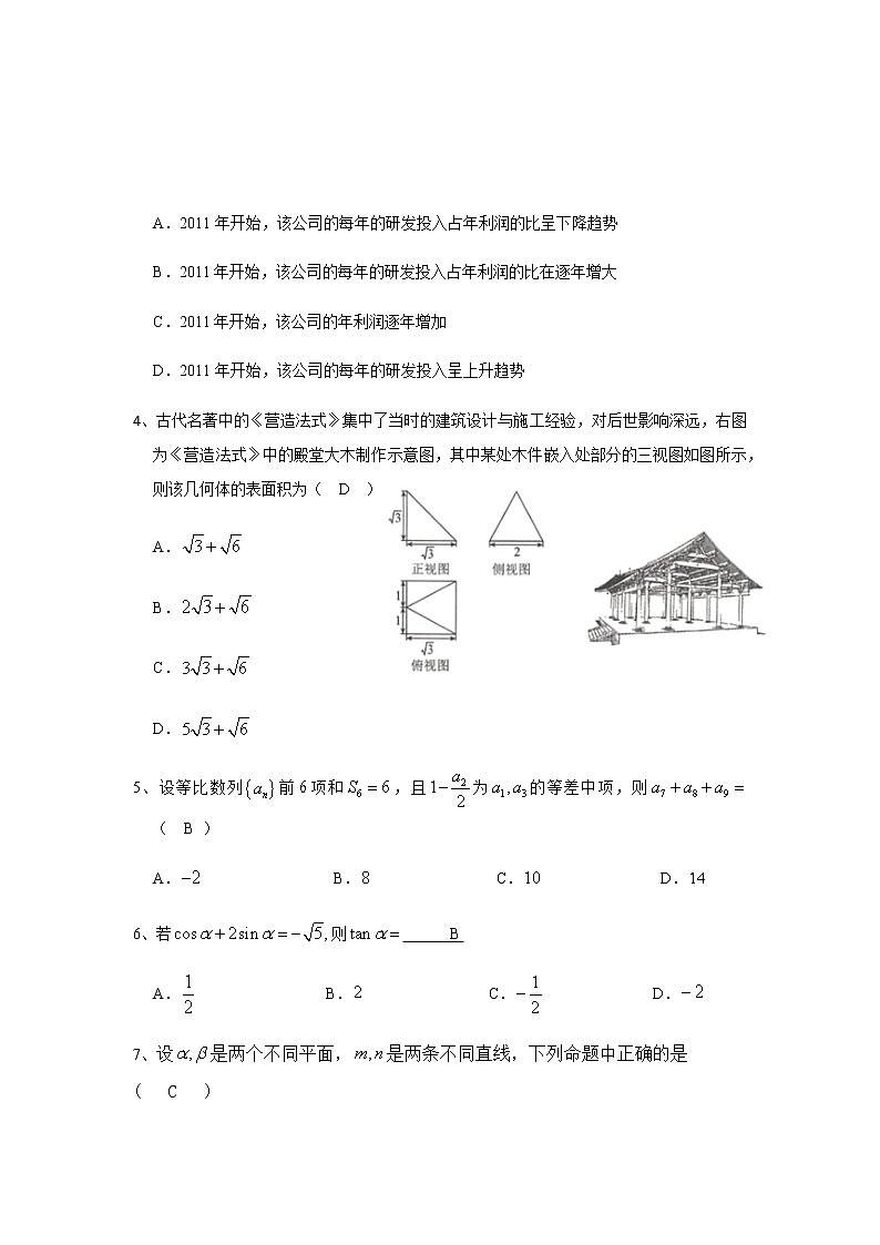 2021四川省仁寿一中校南校区高三下学期6月高考仿真（二）数学文试题含答案02