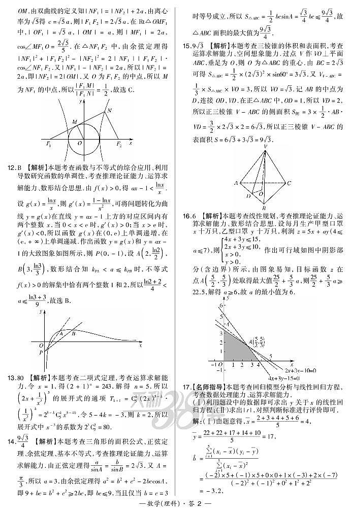 数理解析-“超级全能生”2021高考全国卷地区3月联考丙卷（B）第2页