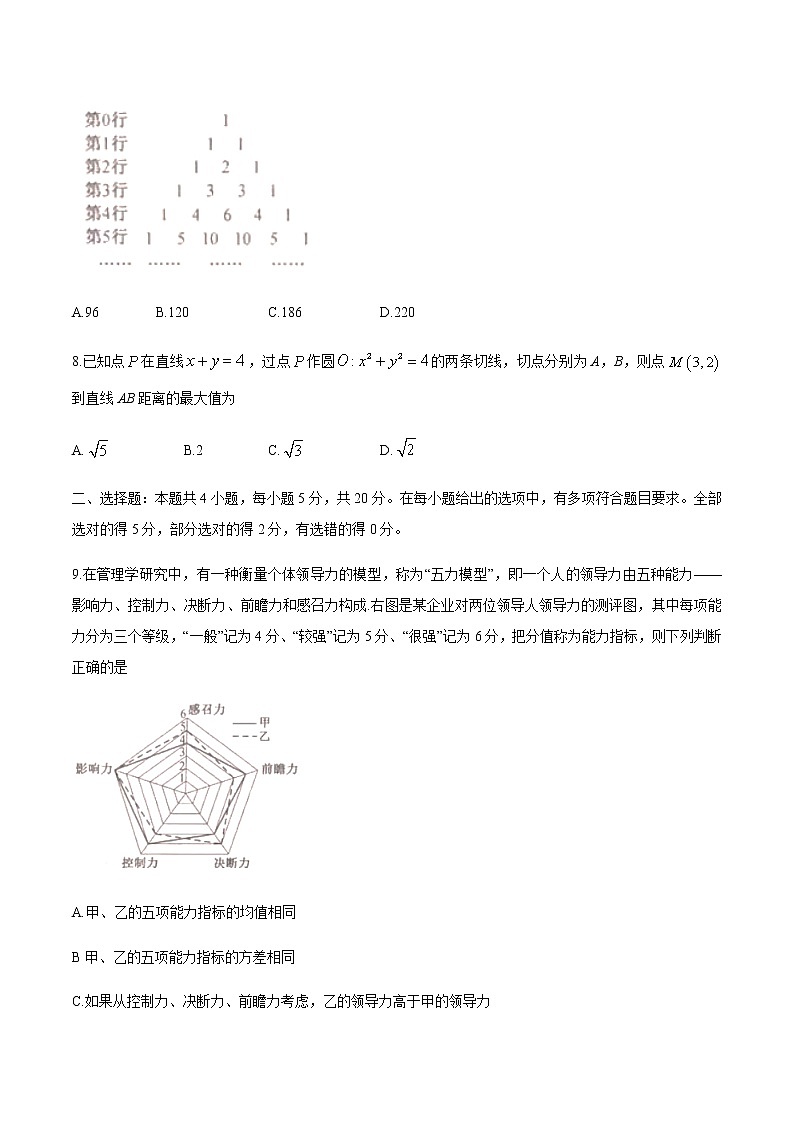 2021湖北省高三下学期5月新高考模拟联考数学试题含答案第3页