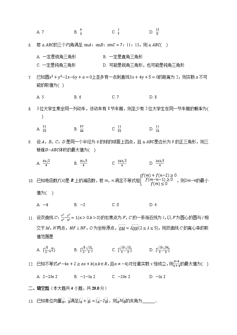 内江六中2020-2021学年下期高2021届第七次月考第2页