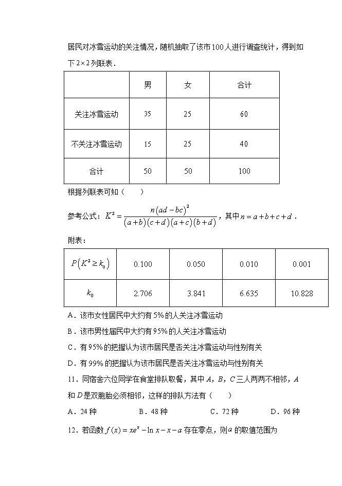 2021省齐齐哈尔三立高级中学有限公司高二6月月考数学（理）试题含答案03