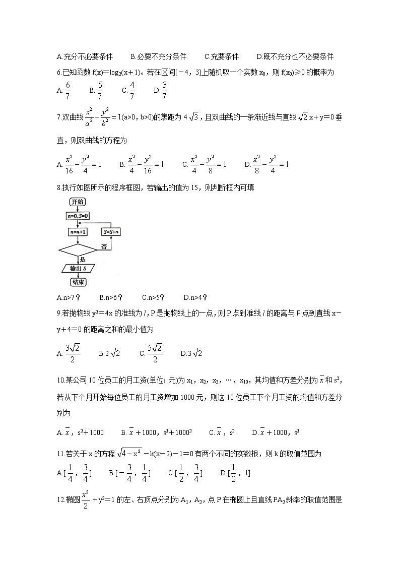 2021成都蓉城名校联盟高二下学期入学联考数学（理）含答案第2页