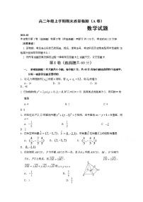 2021临沂罗庄区高二上学期期末考试数学试题A卷含答案