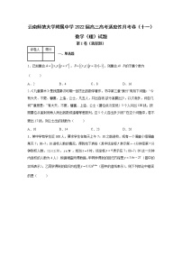 云南师范大学附属中学2022届高三高考适应性月考卷（十一）数学（理）试题